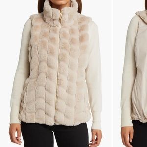 VIA SPIGA Reversible Faux Fur vest size S